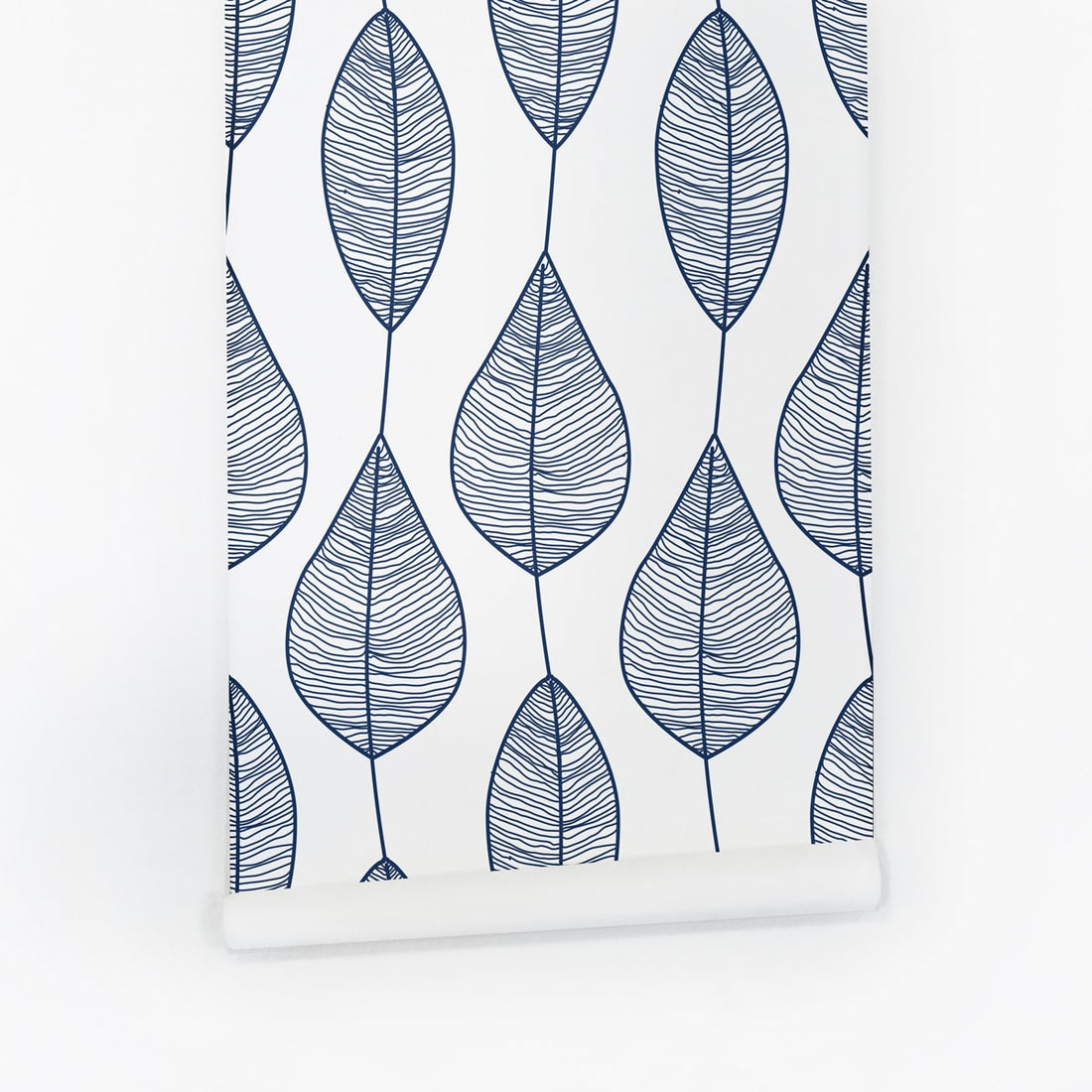Blue striped living room temporary wallpaper for rentals