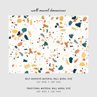 stone inspired wall mural design in bright colors