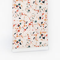 bright colors terrazzo inspired removable wallpaper