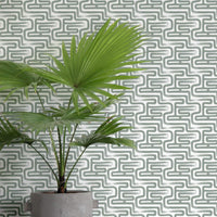 Sage green brush strokes wallpaper