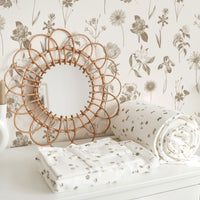 cute floral neutral wallpaper for kids bedroom