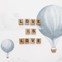 light blue kids bedroom wallpaper with tiny air balloon pattern