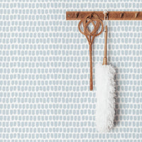 Modern brush strokes design removable wallpaper in light blue color