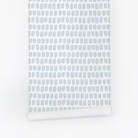 Modern light blue removable wallpaper with brush stroke design