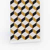 Cube design removable wallpaper