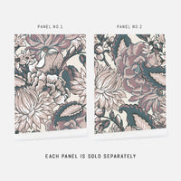 pink and grey flowers print removable wallpaper