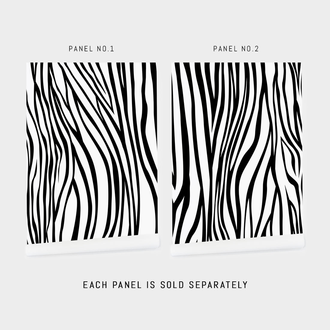 black and white animal print peel and stick wallpaper design
