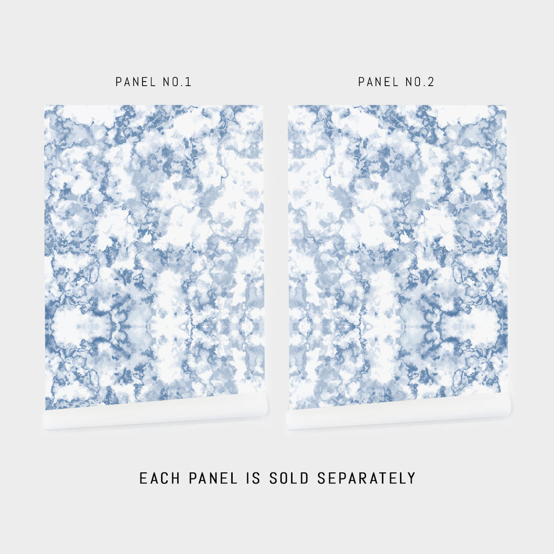 blue marble inspired wallpaper for ocean theme powder room