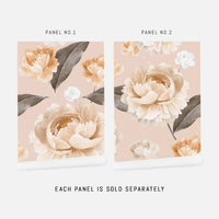 pastel colors peonies print removable wallpaper