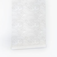 Modern wave design removable wallpaper