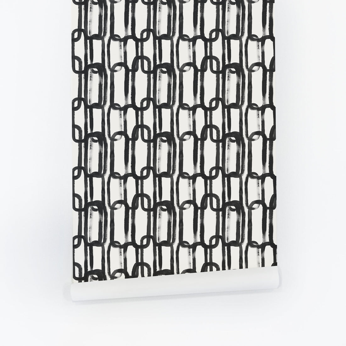Black brush stroke design removable wallpaper