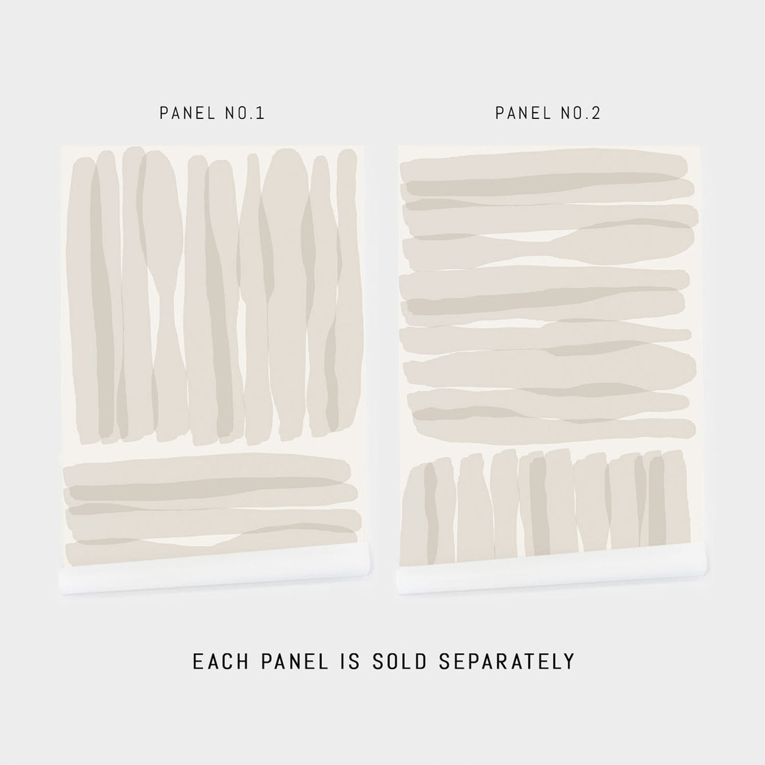 painted watercolor lines print wallpaper in light beige colors