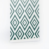diamond shape green ombre design removable wallpaper