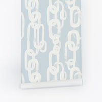 chained removable wallpaper design in blue