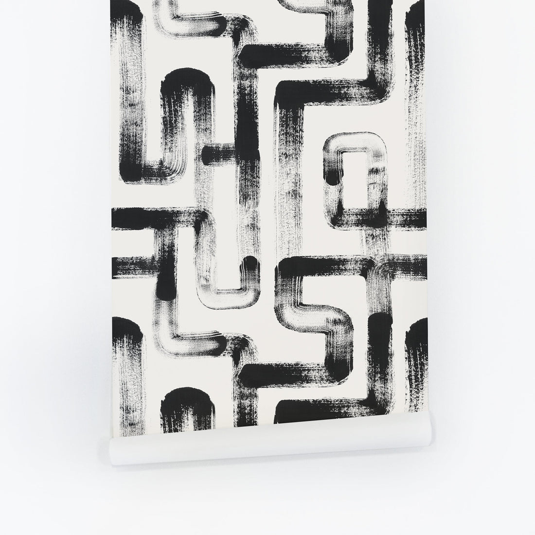 Geometric brush strokes design removable wallpaper