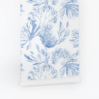 light blue coral pattern removable wallpaper