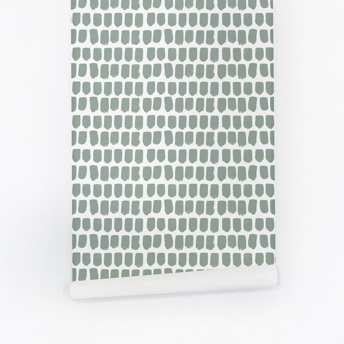 Sage green removable wallpaper with hand drawn watercolor brush strokes