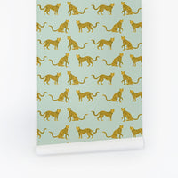 bright cheetah print safari inspired removable wallpaper for kids room