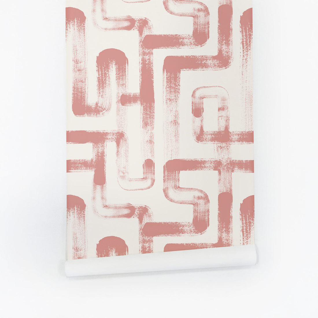 pink wallpaper with lines pattern for mediterranean style home