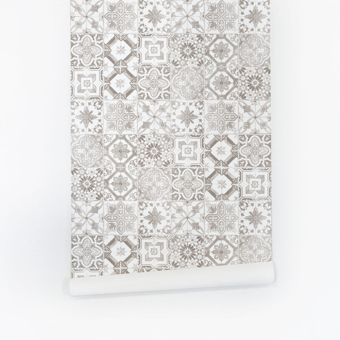 mediterranean grey tiles inspired removable wallpaper