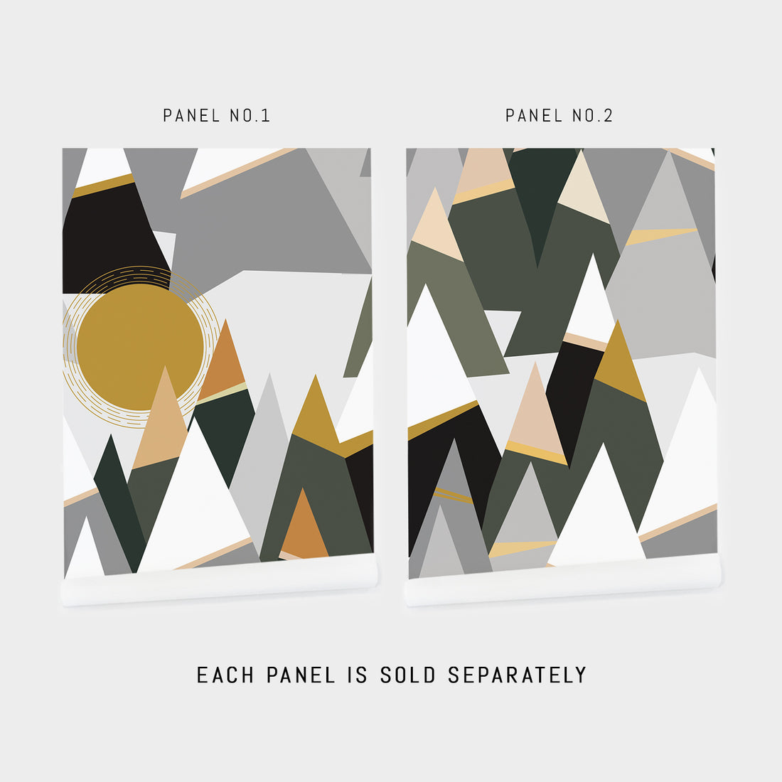 geometric mountains inspired kids room removable wallpaper