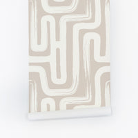 maze inspired removable wallpaper with lines