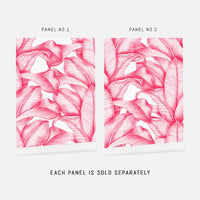 tropical bright pink banana leaf removable wallpaper