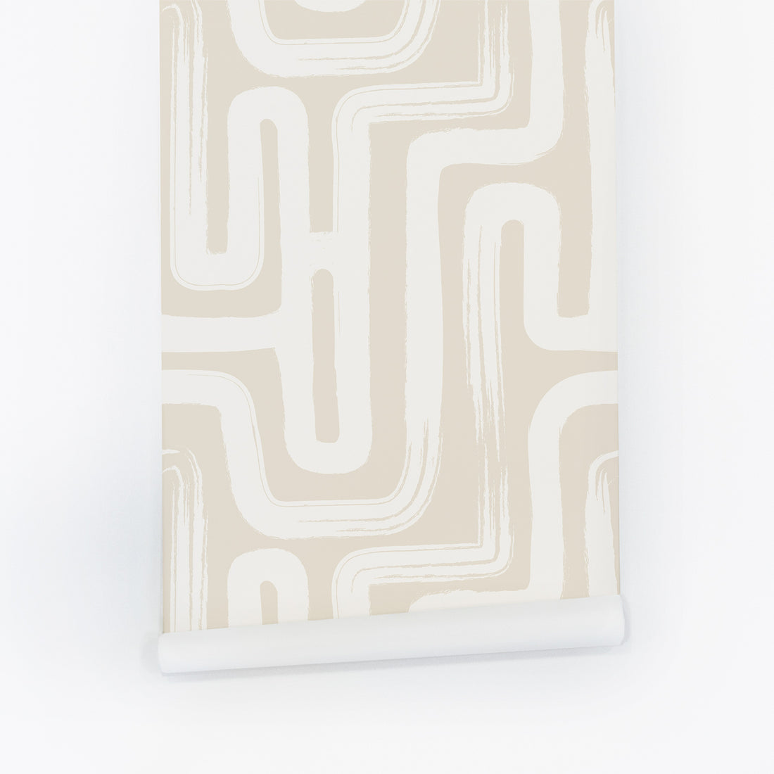 light beige soft painted lines inspired removable wallpaper for girls bedroom