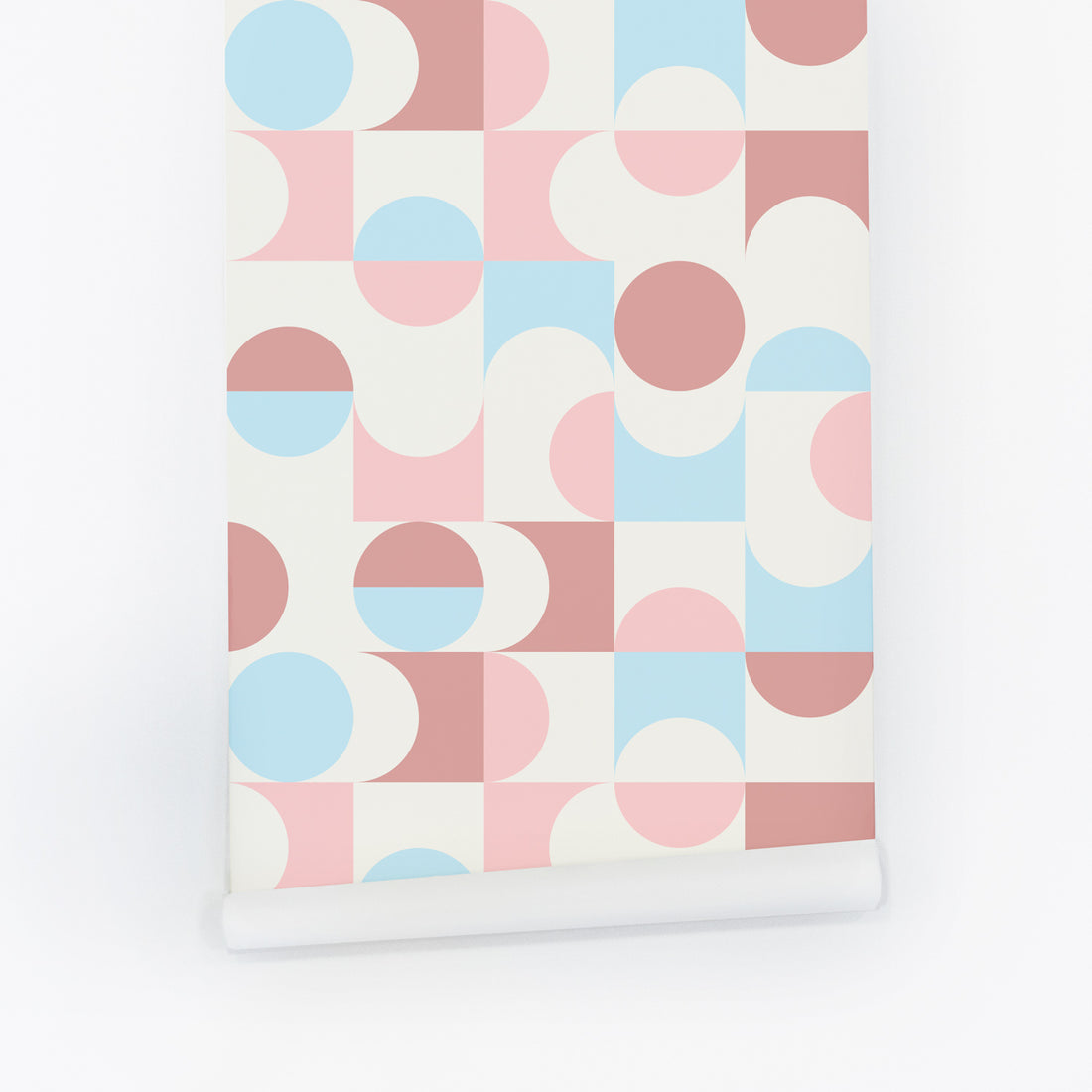 modern geometric wallpaper design in pastel colors