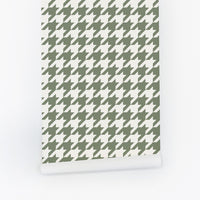 classic green houndstooth peel and stick wallpaper
