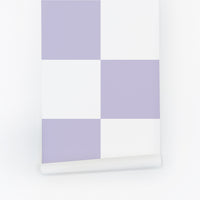 lavender color big checkers wallpaper pattern