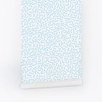 blue intricate print removable wallpaper