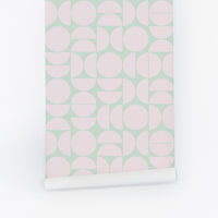 pastel color geometric shapes pattern removable wallpaper