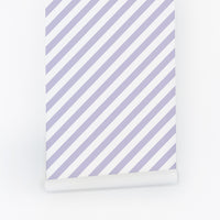 pastel purple diagonal stripes removable wallpaper
