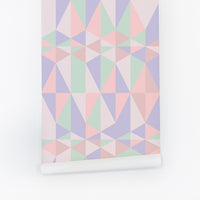 soft colored kaleidoscope pattern wallpaper peel and stick