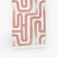 pastel pink maze removable wallpaper