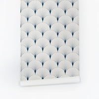 Modern scallop print self adhesive wallpaper
