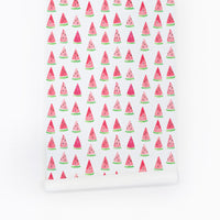 watercolor pink self adhesive wallpaper with tiny watermelons