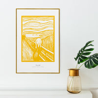 Yellow eclectic abstract wall art decor