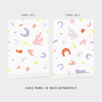 bright pastel geometric shapes inspired removable wallpaper design