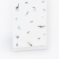 educational wallpaper for kids bedroom interior