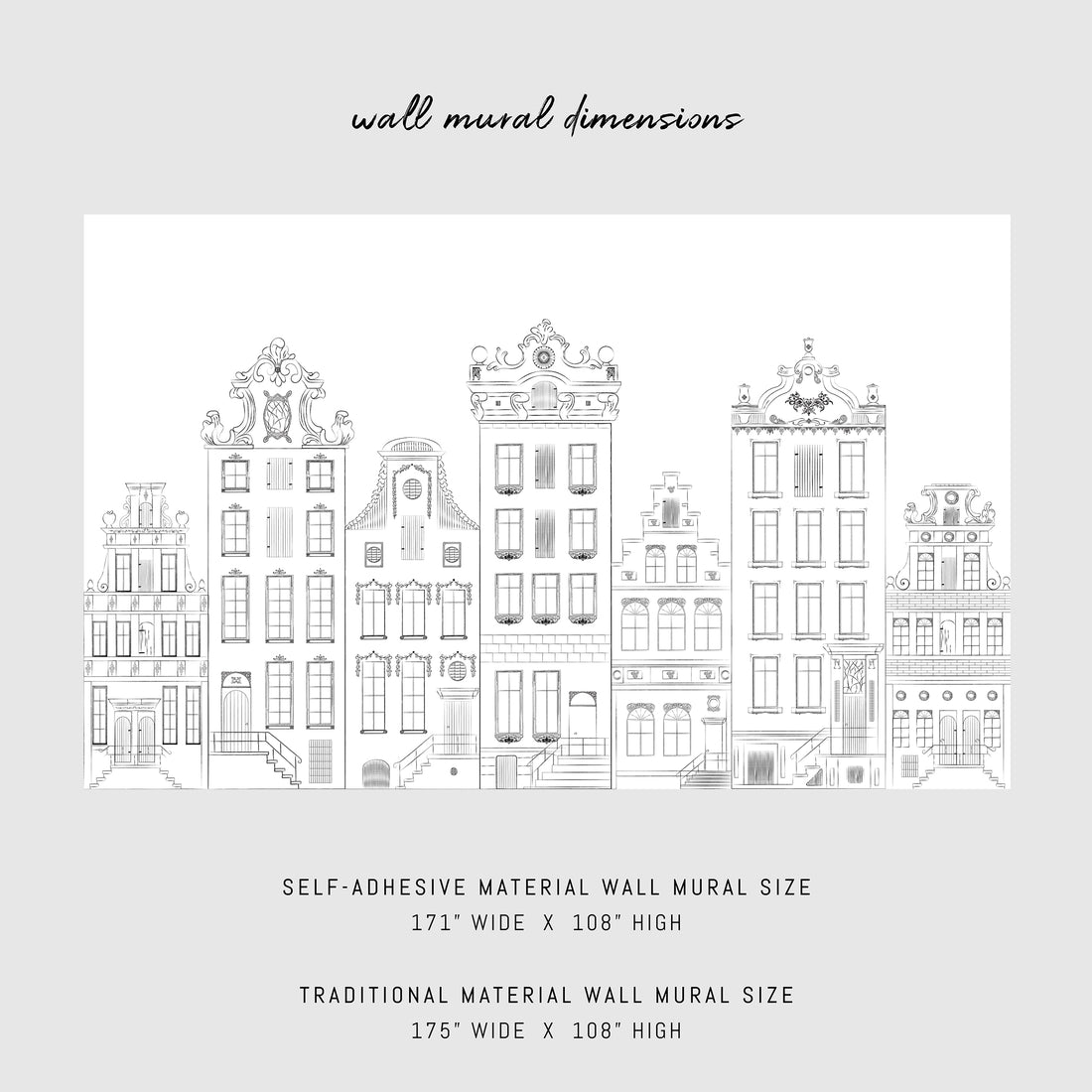 amsterdam city houses removable wall mural design