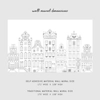 amsterdam city houses removable wall mural design