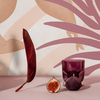 Pink color palette with wallpaper for chic restaurant or beauty salon interior