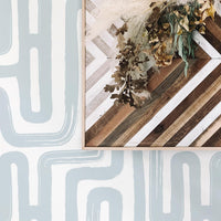 blue and white coastal wallpaper for living room
