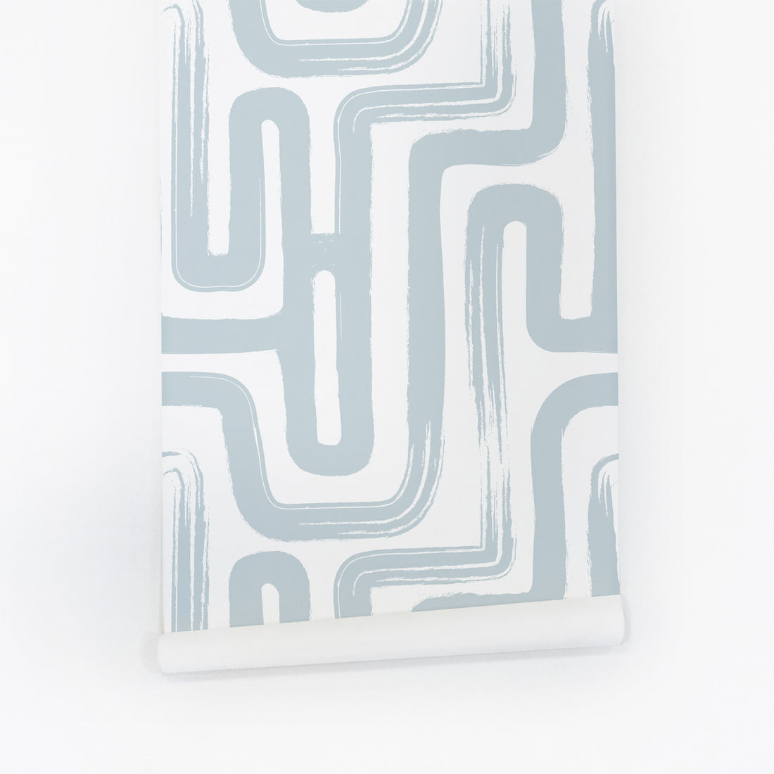 Brush stroke design removable wallpaper in light blue color