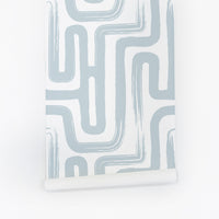 Brush stroke design removable wallpaper in light blue color