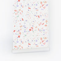pastel color terrazzo design removable wallpaper