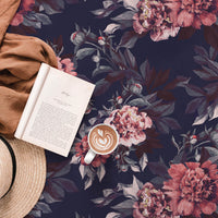 Jewel tones floral design removable wallpaper