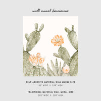 Floral cactus design wall mural